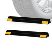 Stalwart 16in Garage Parking Aid 2-Pack - Peel and Stick Garage Car Stopper